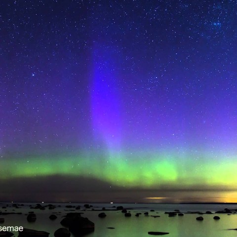 Timelapse, Northern Lights 21.04.2014 Tilgu beach, Estonia